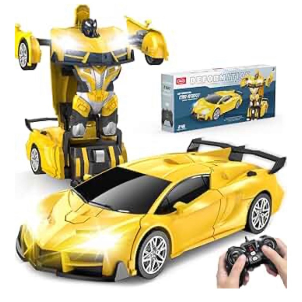 Transforming Yellow Remote Control Car
